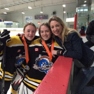 JCole and two of her girls - hockey